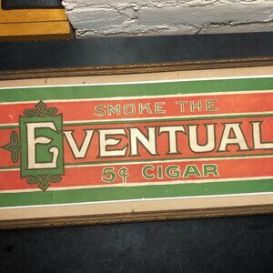 Antique Cigar Advertising Sign Framed 5¢ Cigar